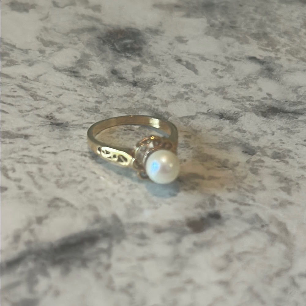 Neiman Marcus 14k Gold Plated Elegant Pearl Ring